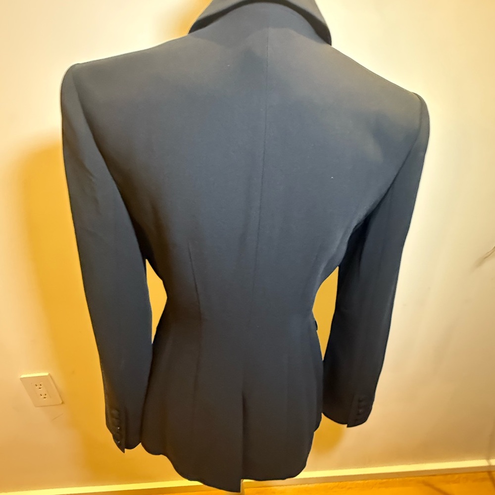 Cinq à Sept Cheyenne Rhinestone-Chain Crepe Black Blazer - Picture 6 of 7